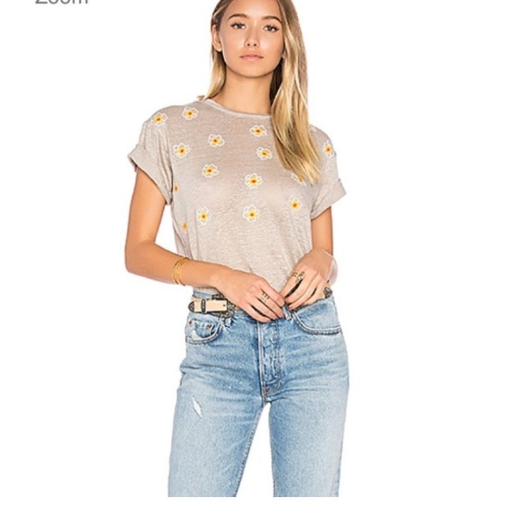 Banner Day Embroidered California Poppies T-Shirt NWT